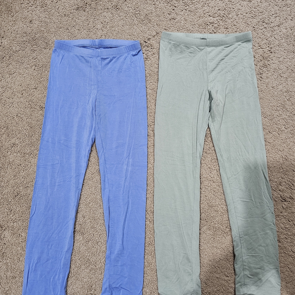 Kids Stretch Leggings - Blue and Light Green